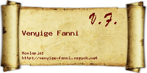 Venyige Fanni névjegykártya